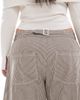ASOS Curve ASOS DESIGN Curve horseshoe pants with tab waist detail in brown stripe - 4