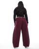 ASOS Curve ASOS DESIGN Curve horseshoe pants with tab waist detail in wine-Red - 2