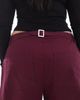 ASOS Curve ASOS DESIGN Curve horseshoe pants with tab waist detail in wine-Red - 4