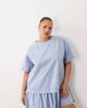 ASOS Curve ASOS DESIGN Curve hybrid t-shirt mini dress in washed denim blue-Multi - 1