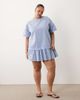 ASOS Curve ASOS DESIGN Curve hybrid t-shirt mini dress in washed denim blue-Multi - 2