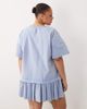 ASOS Curve ASOS DESIGN Curve hybrid t-shirt mini dress in washed denim blue-Multi - 4