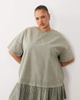 ASOS Curve ASOS DESIGN Curve hybrid t-shirt mini dress in washed olive-Multi - 1