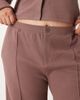 ASOS Curve ASOS DESIGN Curve interlock cuffed hem sweatpants in brown - 4