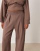 ASOS Curve ASOS DESIGN Curve interlock super wide leg pants in deep taupe-No color - 2