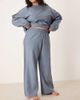 ASOS Curve ASOS DESIGN Curve interlock super wide leg sweatpants with seam detail in blue - 2