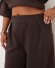 ASOS Curve ASOS DESIGN Curve interlock wide leg pants in chocolate - part of a set-Brown - 3