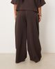 ASOS Curve ASOS DESIGN Curve interlock wide leg pants in chocolate - part of a set-Brown - 4