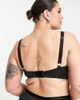 ASOS Curve ASOS DESIGN Curve Jade fine velvet flock spot underwire bra in black - 2