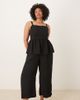 ASOS Curve ASOS DESIGN Curve jumpsuit with peplum waist in black - 1