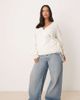 ASOS Curve ASOS DESIGN Curve knit wrap cardigan in cream-White - 1