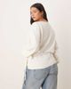 ASOS Curve ASOS DESIGN Curve knit wrap cardigan in cream-White - 2