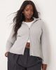 ASOS Curve ASOS DESIGN Curve knitted zip through collar cardigan in mid gray - 1