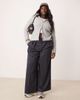 ASOS Curve ASOS DESIGN Curve knitted zip through collar cardigan in mid gray - 2