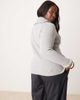 ASOS Curve ASOS DESIGN Curve knitted zip through collar cardigan in mid gray - 3