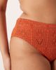 ASOS Curve ASOS DESIGN Curve Kyle broderie Azores high leg high waist bikini bottom in rust-Orange - 2