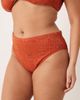 ASOS Curve ASOS DESIGN Curve Kyle broderie Azores high leg high waist bikini bottom in rust-Orange - 3