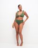 ASOS Curve ASOS DESIGN Curve Kyle broderie twist front crop bikini top in olive-Green - 3