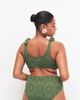 ASOS Curve ASOS DESIGN Curve Kyle broderie twist front crop bikini top in olive-Green - 4