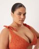 ASOS Curve ASOS DESIGN Curve Kyle broderie twist front crop bikini top in rust-Orange - 1