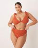 ASOS Curve ASOS DESIGN Curve Kyle broderie twist front crop bikini top in rust-Orange - 2