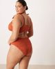 ASOS Curve ASOS DESIGN Curve Kyle broderie twist front crop bikini top in rust-Orange - 3