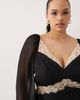 ASOS Curve ASOS DESIGN Curve lace applique chiffon mix draped sleeve midi dress in mono-Red - 3