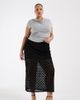 ASOS Curve ASOS DESIGN Curve lace column midaxi skirt in black - 1