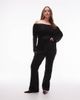 ASOS Curve ASOS DESIGN Curve lace fold over off the shoulder top in black - 2