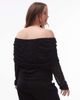 ASOS Curve ASOS DESIGN Curve lace fold over off the shoulder top in black - 3