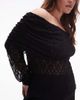 ASOS Curve ASOS DESIGN Curve lace fold over off the shoulder top in black - 4