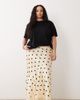 ASOS Curve ASOS DESIGN Curve lace hem fishtail maxi skirt in polka-dot print-Multi - 1