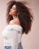 ASOS Curve ASOS DESIGN Curve lace off-the-shoulder long sleeve top with tie detail-White - 2