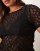 ASOS Curve ASOS DESIGN Curve lace short sleeve baby tee in black - 3
