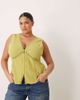 ASOS Curve ASOS DESIGN Curve lace trim vest in green - 1