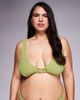 ASOS Curve ASOS DESIGN Curve Laurie textured high apex bikini top with chain link in lime-Green - 4
