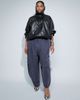 ASOS Curve ASOS DESIGN Curve leather look funnel track bomber jacket in black - 3