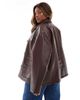 ASOS Curve ASOS DESIGN Curve leather look harrington jacket in chocolate-Brown - 4