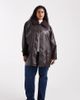 ASOS Curve ASOS DESIGN Curve leather look jacket with borg collar and cinch waist in chocolate-Brown - 1