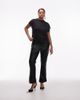ASOS Curve ASOS DESIGN Curve leather look slim flared pants with pintucks in black - 2