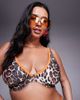ASOS Curve ASOS DESIGN Curve Leo contrast binding underwire bikini top in animal print-Multi - 1