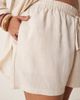 ASOS Curve ASOS DESIGN Curve linen blend pull on shorts in stone-Neutral - 2