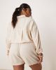 ASOS Curve ASOS DESIGN Curve linen blend pull on shorts in stone-Neutral - 3