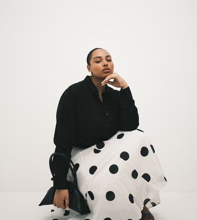ASOS Curve ASOS DESIGN Curve linen blend shirt in black