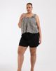 ASOS Curve ASOS DESIGN Curve linen blend shorts in black - 1