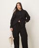 ASOS Curve ASOS DESIGN Curve linen look pull on pants in black - part of a set - 1