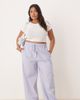 ASOS Curve ASOS DESIGN Curve linen look pull on pants in blue - 1