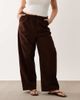 ASOS Curve ASOS DESIGN Curve linen look pull on pants in chocolate-Neutral - 2
