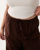 ASOS Curve ASOS DESIGN Curve linen look pull on pants in chocolate-Neutral - 3
