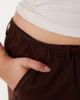 ASOS Curve ASOS DESIGN Curve linen look pull on pants in chocolate-Neutral - 4